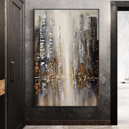 Knife City Abstract Paintings Modern Oil Painting On Canvas Home Decoration Living Room Pictures Handpainted No Framed