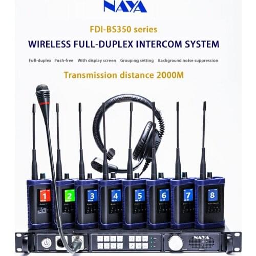 NAYA FDI-BS350 Wireless Full-duplex Transmission Intercom system Communication Group Setting Walktalk