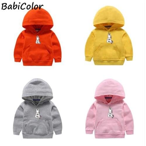 Children cartoon print kids hoodie baby boys hoodies white pink yellow child clothes cute spring autumn girls sweatshirt top