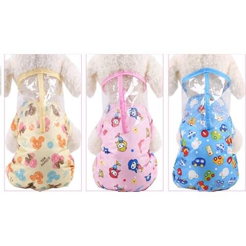 Pet Cat Dog Raincoat Hooded Puppy Rain Coat Outdoor Pet Clothes Hooded Windproof Jackets Lucency Design Waterproof Coat