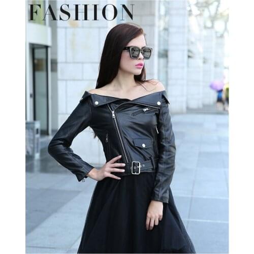 Shipping, fashion Free new 100% Genuine leather women slim jackets. Asian plus size female casual sheepskin jacket Brand