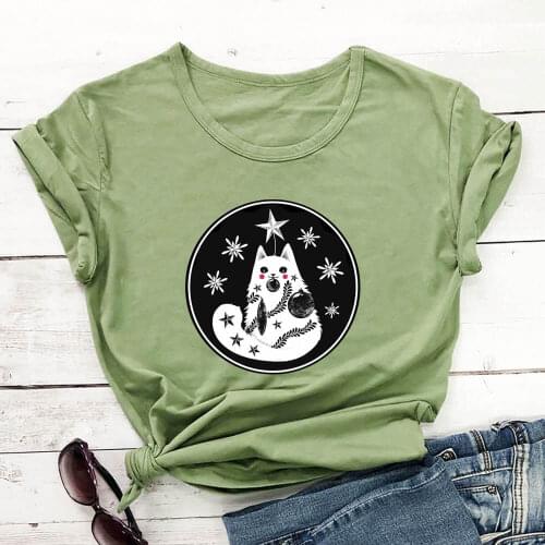 Christmas Cat Print 100%Cotton Womens Tshirt Unisex Funny Summer Casual O-Neck Short Sleeve Tops Christmas Shirt New Year Tee