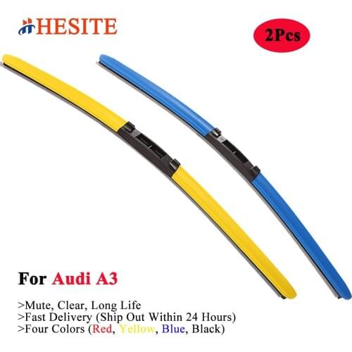 HESITE Colorful Hybrid Car Window Wiper Blade For Audi A3 8V 8P 8L Accessories 2004 2006 2007 2008 2010 2014 2015 2016 2017 2018