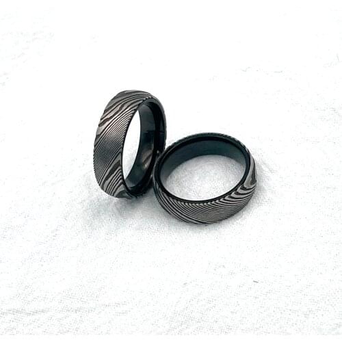 6MM Mens Ring Basic Damascus with stainless steel inner for Women Wedding Classic Jewelry Engagement Party RING Comfort Fit