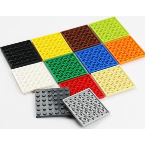 MOC Brick Parts House Floor Plate 6 x 6 Dots 3958 Baseplate Board DIY Building Blocks Toys For Children 50pcs
