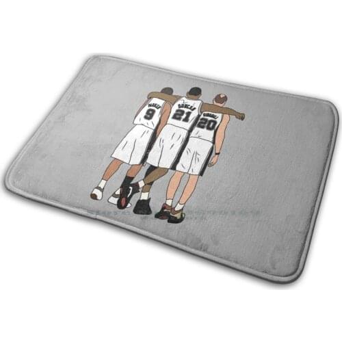 Tony , Tim & Manu Mat Rug Carpet Anti-Slip Bedroom Entrance Door Mat Sports Basketball Spurs Big 3 Tony Parker Tp France French