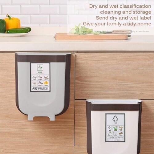 Kitchen Garbage Bin Folding Waste Bins Foldable Car Trash Can Wall Mounted Trashcan For Bathroom Toilet Waste Storage Bucket