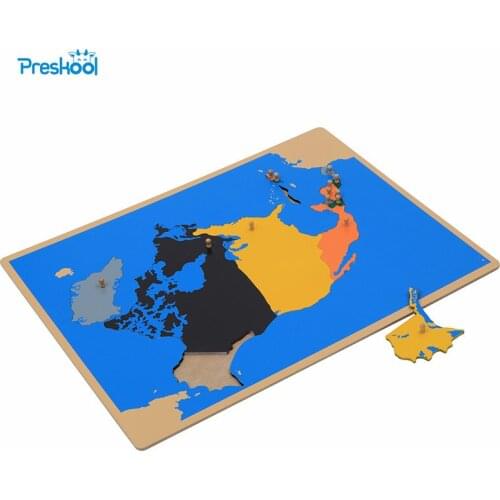 Montessori Toy North America Map Learning Education Early Childhood Kids Brinquedos Juguetes