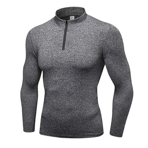 Mens Running T Shirt Sportswear T-Shirts Mens Long Sleeve Zipper Sport Shirt Men , Fitness Tights Quickly Dry