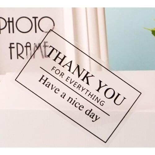 Carddsgn 1000pcs/lot personalized custom Transparent stickers Thank you Paper Sealing label sticker DIY Gifts Decoration