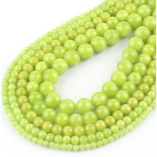 Natural Light Green Cloud Jades Chalcedony Round Loose Beads 15"Strand 4/6/8/10/12mm For Jewelry Making DIY Bracelet Necklace