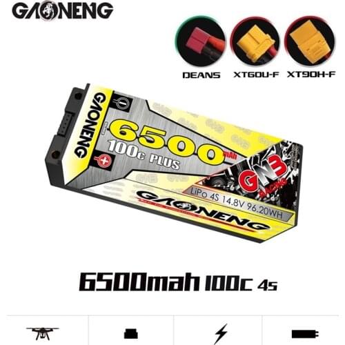 Rechargeable battery GNB 14.8V 6500mAh 110C PLUS For remote control Car Racing Spare Parts With Shell Upgrade LiHV 4S Battery