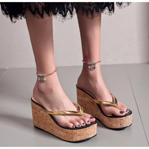 9cm High Heel Sandals Womens Summer Beach Shoes Ladies Shoes And Sandals Wedge
