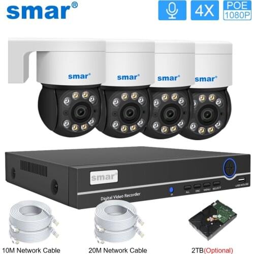 Smar Explosion-proof H.265 8CH 2MP Two-way POE Security Camera System NVR Kit IP Indoor Outdoor CCTV Surveillance NVR Set