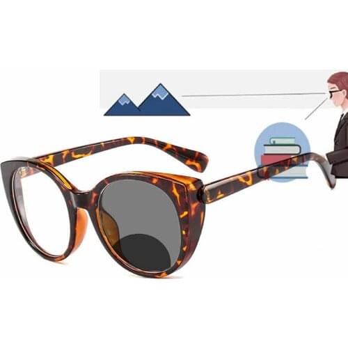 Cat eye oval Multifocal Transition Sunglasses Photochromic Reading Glasses women men Bifocal Driving Presbyopia Points FML