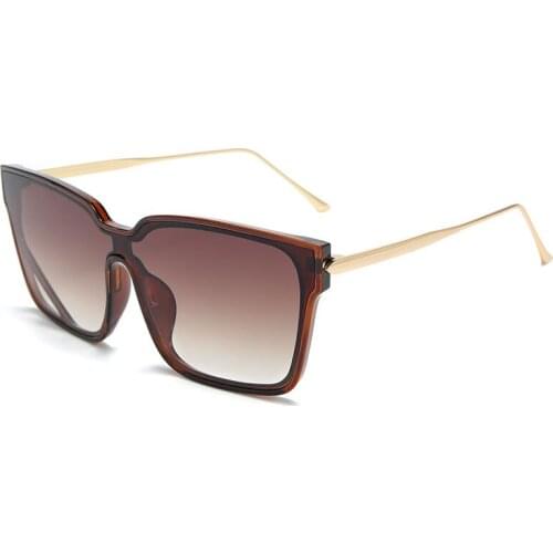 Vintage One Piece Sunglasses Women Oversize Square Eyeglasses Men for Outdoor Ladies Eyewear Shades Oculos Goggles 2117DF