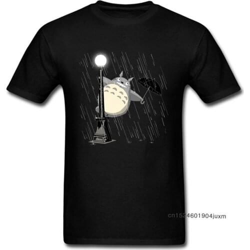 Neighbor Totoro T-shirt Men Tshirt 2018 Fashion T Shirt Just Singing In The Rain Crew Neck Summer Cotton Clothes Birthday Gift