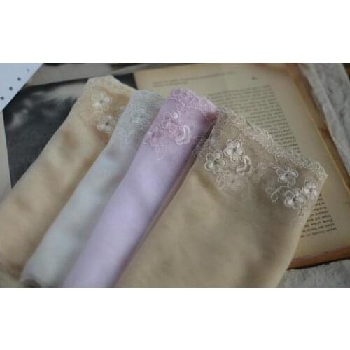 5m/lot Ultra thin unilateral embroidery lace accessories light purpl embroidery net yarn lace baby clothing accessories SC494