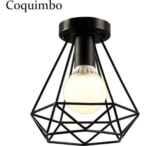 Vintage Industrial Iron Aisle Ceiling Lights Kitchen Retro Ceiling Lamp Shade Iron Entrance Small Ceiling Lights Plafonniers E27