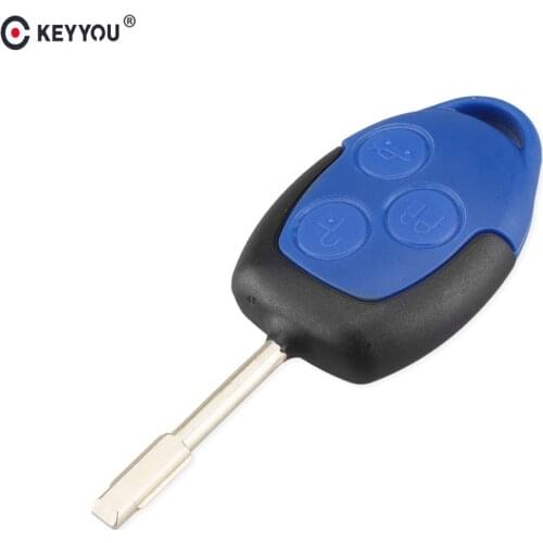 KEYYOU Replacement Remote Car Key Shell Fob 3 Buttons For Ford Transit Case Connect Set Blue Case Key Case Styling Cover