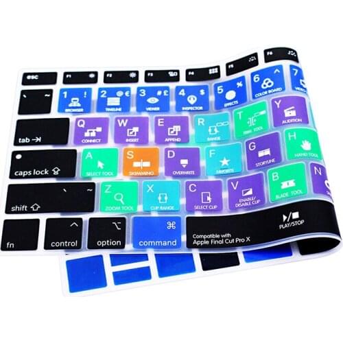A1932 Final Cut Pro X Shortcuts ProtectorSkin for Apple MacBook Air 13" 2018 2019 A1932 Retina Display Silicone Keyboard Cover