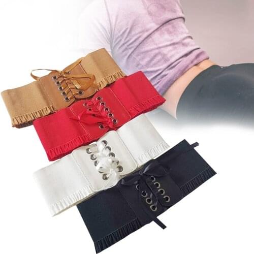 1PC Corset Wide Pu Leather Belt Cummerbunds Strap Belts for Women Elastic Tight High Waist Slimming Body Shaping Girdle Belt