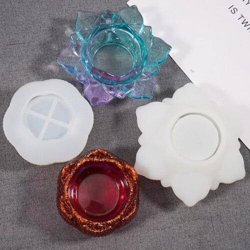 1PC DIY Ashtray Mold Lotus Candle Holder Storage Box Mould Crystal Epoxy Multifunctional Silicone Mold Crafts Making Tools