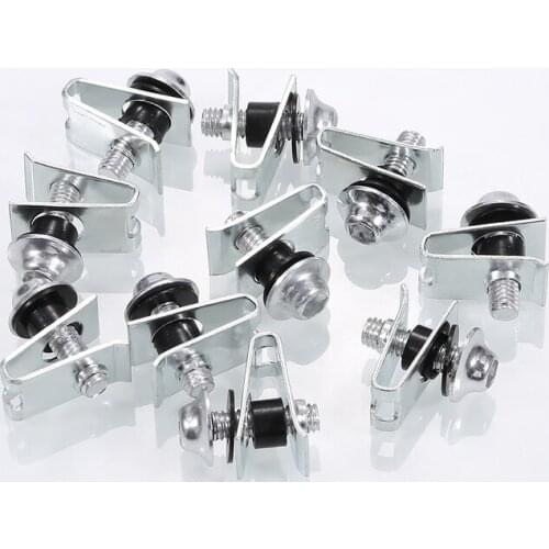 10pcs/Set Aluminium Motorcycle M5 5mm Car Spring Metal Retainer Screw Fairing Bolts Fastener Clips Screw Spring Nuts