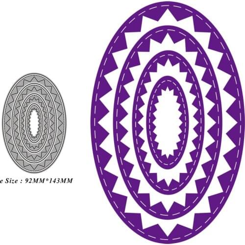 2021 Christmas Cut Die Multilayer Oval Pattern Border Metal Cutting Dies Diy Molds Scrapbooking Paper Making Die Cuts Crafts