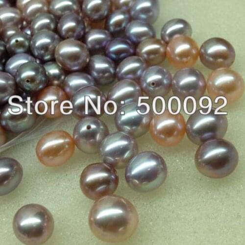Stunning lots of 40 pcs 8mm rice freshwater pearl half hole natural color