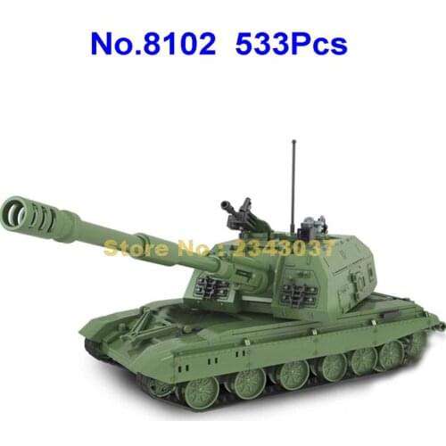 8102 533pcs Military Series 2s19 Self-propelled Howitzer Tank Winner Building Blocks 4 Toy