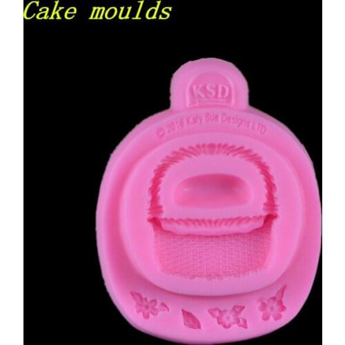 90*70*20mm Flower basket shape silicone mold fondant cake chocolate decoration mould baking tools