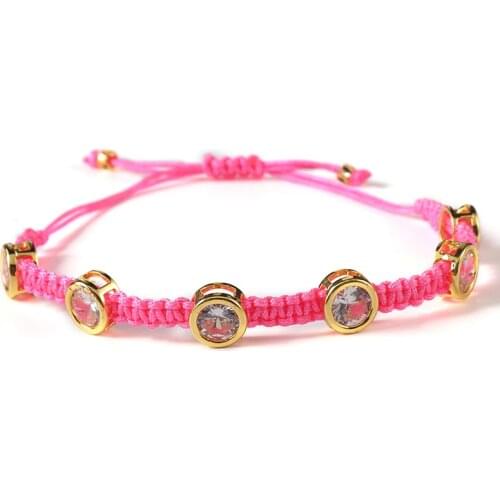 BLUESTAR Zirconia stone Bead Charm Bracelet Friendship Multicolor Thread Rope Bracelet Minimalist Hand-woven Jewelry