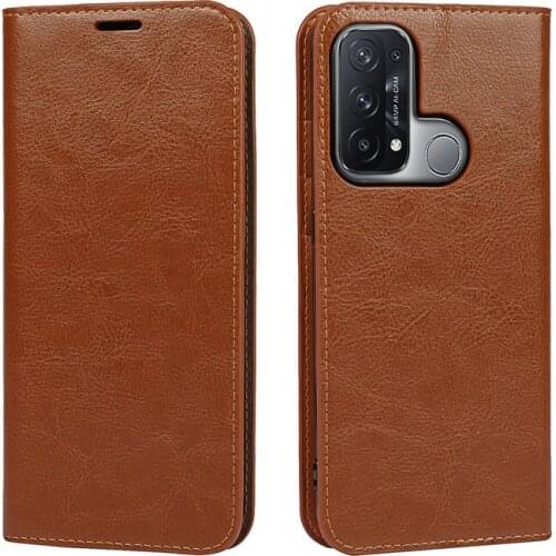 For Oppo Reno 5A Genuine Leather Case Retro Business Magnetic Folio Flip Cover Wallet Etui For Oppo Reno5A Reno5 A Coque Case