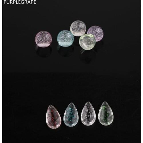 DIY earrings accessories Resin Jewelry Transparent glitter beads Water droplets cute pendant handmade materials 10pcs