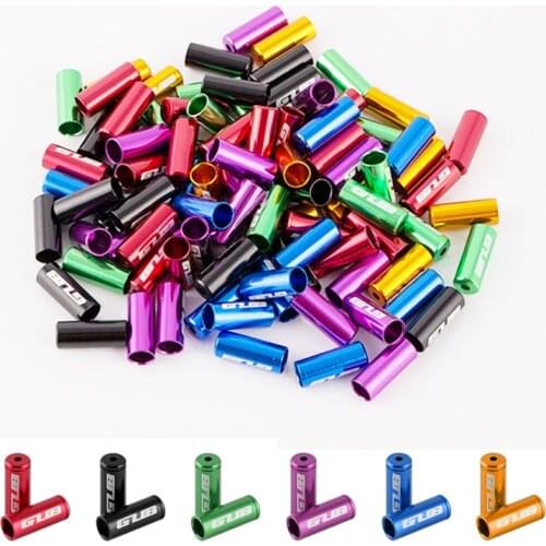 GUB 100PCS Bicycle Cable Caps Optional Brake Derailleur Wire End Tip CNC-machined Anodized Aluminum Alloy Braking Shifter Parts
