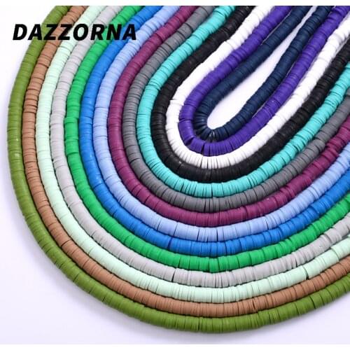 Fashion 6mm 14colors Polymer Clay Beads Flat Round Handmade Spacer Loose Chip Disk Beads For Necklace Diy Bracelet Accessories