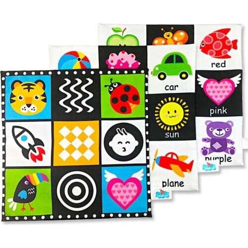 9 Grids Washable Double-sided Cognition Book for 0-3 Years Newborn Soft Cloth Book Baby Toy Early Learning Educational Kids Toys