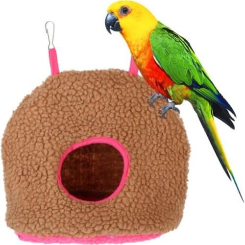 Soft Plush Bird Parrot Hammock Warm Hanging Bed For Pet Cave Cage Hut Tent Toy House Bird Parrot Comfortable Hammock Bed Toys
