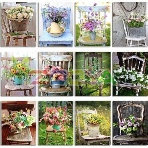 Zooya 3D Diamond Embroidery 5D Diy Diamond Painting Cross Stitch Kit Flower Chair Scenery 3D Needlework Diamond Home Decor Lx870