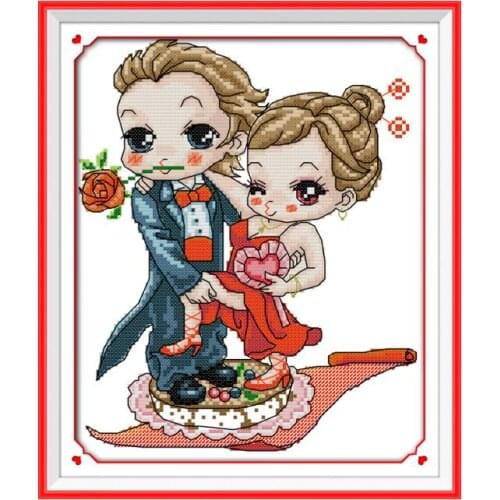 Affectionate tango cross stitch kit cartoon 11ct count print canvas stitches embroidery DIY handmade needlework plus