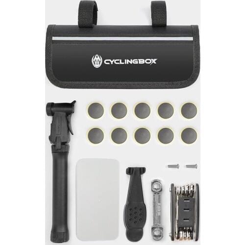 Bike Tool kit Multi-function Portable Tire Tyre Lever Crank Puller Chain Split Cycling Repair Tools Set Bicycle Pump Storage Bag