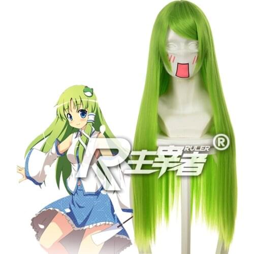 Code Geass Kochiya Sanae Abeno Yasuaki Cosplay Wigs Synthetic Hair Green Long Straight Hair Kotiya Sanae Anime Costume Wig