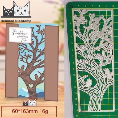 Tree Hollow Out Lace Metal Cutting Dies Decorative Scrapbooking Steel Craft Die Cut Embossing Paper Cards Stencils 2021