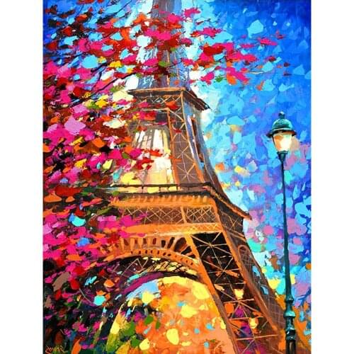 Landscape Flower Tower 11CT Cross-Stitch Patterns Embroidery Handiwork Needlework Handmade Knitting Home Decor Promotions Floss