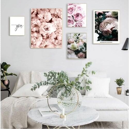 Nordic style classic rose Peony flower posters and paintings on the wall art print pictures for the home living room decoration