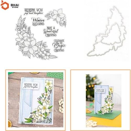 Christmas Flowers Lace Metal Cutting Dies and Stamps Stencil for DIY Scrapbooking Photo Album Embossing Decorative Paper Cards