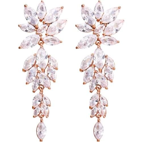 Bettyue Charming Design Flower In Bloom Zirconia Long Earring For Women Attractive Decoration Symbolize Of life Fashion Trend