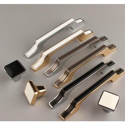 Wardrobe Furniture Door Handle Gold Cabinet Drawer Knob Color Matching Modern Simple Home Decoration Hardware Black Whtie