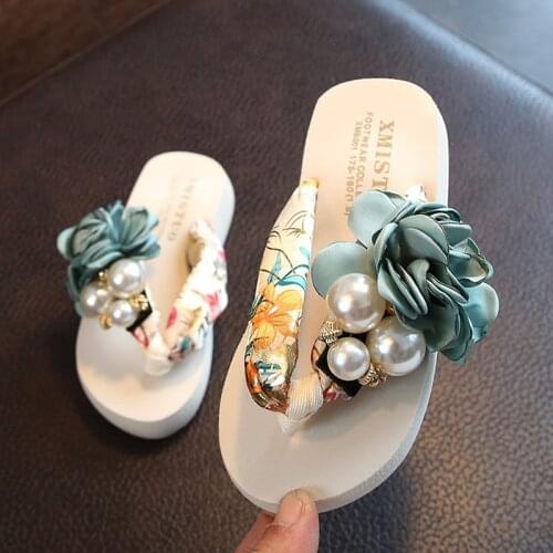 Summer New Non-Slip Childrens Flip-Flops Girls Fashion Beach Shoes Pinch Sandals Female Flowers Slippers Women Wear